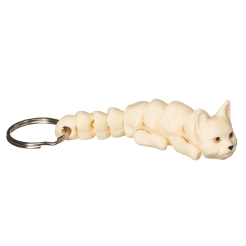 Brelok 3D kot domowy jasne kremowe umaszczenie 7,5 cm